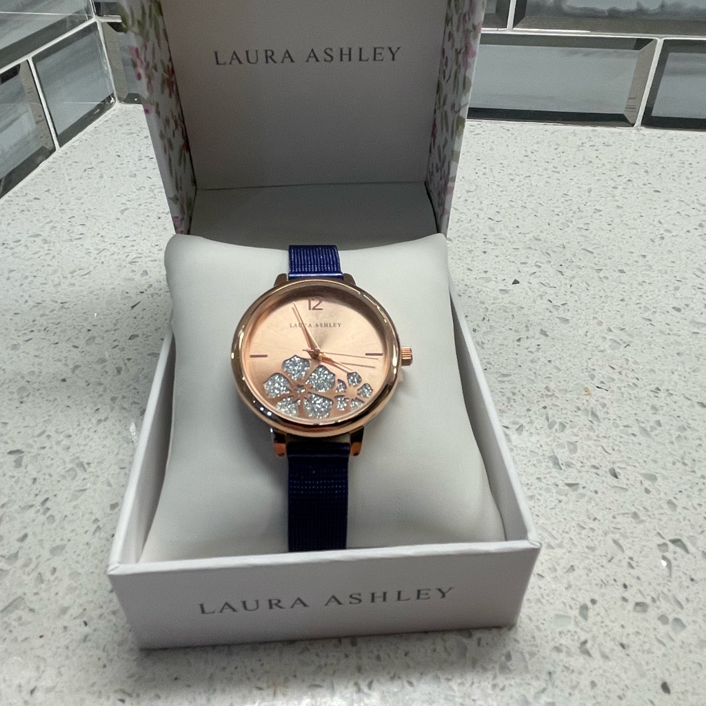Laura Ashley Rose Gold And Blue Women's Watch